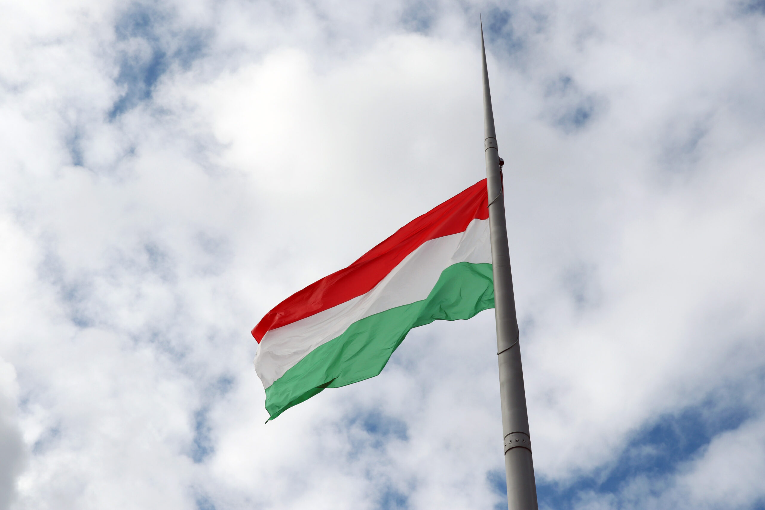 March 15 Hungary National flag hoisted Hungary flag scaled